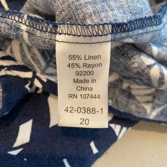 Jessica London XXL Lightweight Breathable Beachy Button Up Linen Tunic Top - Picture 6 of 7